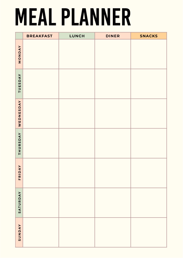 meal planner template