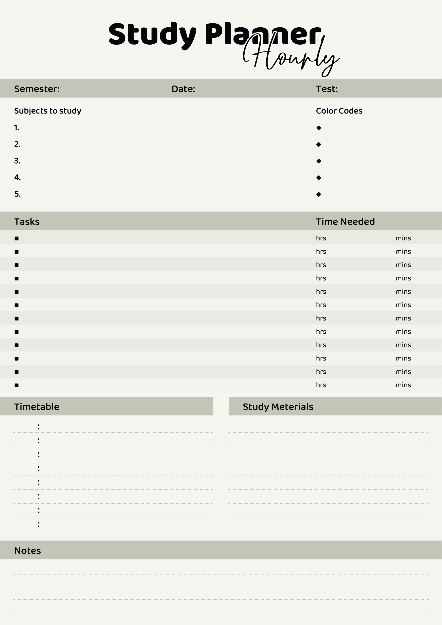 study planner